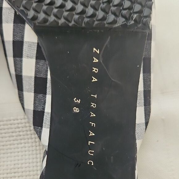 Black and White Checkered Women's Mules - Picture 5 of 16